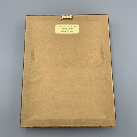 Framed Geisha Girl in Kimono Robe Fan Etched Art D R Mueller Signed Faux Marble - Picture 11 of 14